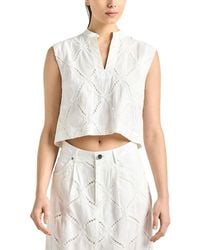 10 Crosby Derek Lam - Tilda Cotton Eyelet Sleeveless Top - Lyst