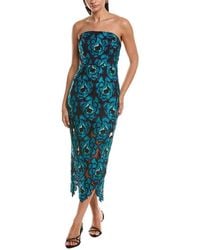 MILLY - Kait Bloom Midi Dress - Lyst