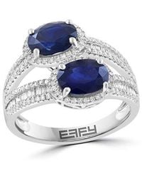 Effy Fine Jewelry - 14K 3.50 Ct. Tw. Diamond & Sapphire Ring - Lyst