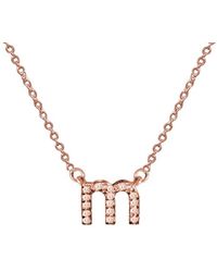 Jane Basch - 14k Rose Gold Diamond Lowercase Initial Necklace (a-z) - Lyst