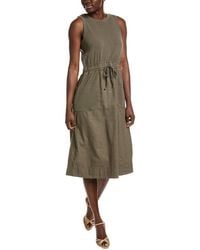 Michael Stars - Wilhelmina Mixed Media Linen-Blend Midi Dress - Lyst