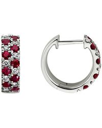 Diamond Select Cuts - 14k Diamond .26 Ct. & .96 Ct. Ruby Earrings - Lyst