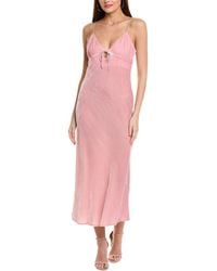 Susana Monaco - Velvet Bias Cut Silk-Blend Midi Dress - Lyst