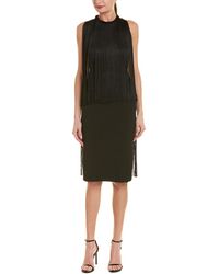 Stella McCartney Fringe Silk-lined Midi Dress - Black