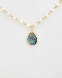 Rachel Reinhardt Jewelry - 14k Over Silver Labradorite & 3-4mm Pearl Necklace - Lyst