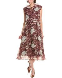 Rebecca Taylor - Floral Midi Dress - Lyst