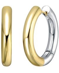 Genevive Jewelry - Rachel Glauber Plated Hoop Earrings - Lyst