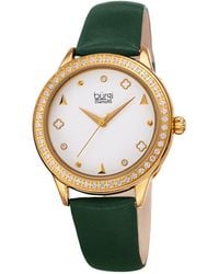 Burgi - Burgi Leather Diamond Watch - Lyst