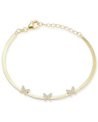 Glaze Jewelry - 14k Over Silver Cz Herringbone Bracelet - Lyst