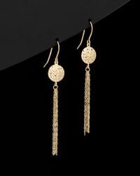 Italian Gold - 14k Disc & Tassel Drop Earrings - Lyst