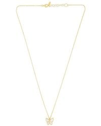 Italian Gold - 14K Mother Of Pearl Butterfly Necklace - Lyst