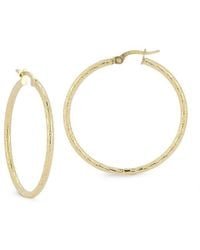 Italian Gold - 14k Medium Hammered Hoops - Lyst