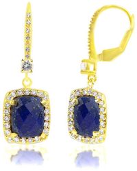 MaxColor - 18K Over 6.20 Ct. Tw. Lapis Lazuli Dangle Earrings - Lyst