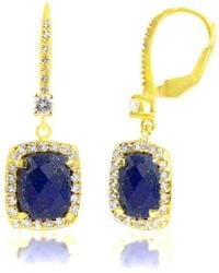MaxColor - 18K Over 6.20 Ct. Tw. Lapis Lazuli Dangle Earrings - Lyst