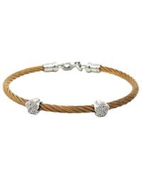 Diamond Select Cuts - Star & Stainless Steel 0.04 Ct. Tw. Diamond Bangle Bracelet - Lyst