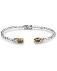 Samuel B. - Jewelry 18K & Sterling 3.25 Ct. Tw. Citrine Twisted Cable Bangle Bracelet - Lyst