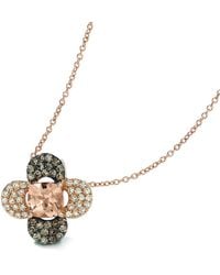 Le Vian - Le Vian 14k Rose Gold 1.08 Ct. Tw. Diamond & Morganite Pendant Necklace - Lyst