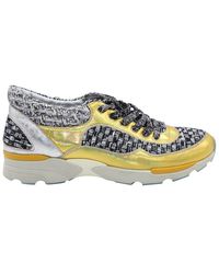 CHANEL - Leather Tweed Lace Up Sneaker (Authentic Pre-Loved) - Lyst
