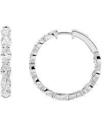 Lab Grown Diamonds - 14K 8.00 Ct. Tw. Lab-Grown Diamond Inside Out Hoop Earring - Lyst