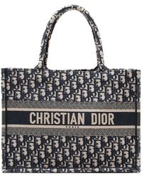 Dior - Blue Canvas Oblique Medium Book Tote (authentic Pre-loved) - Lyst