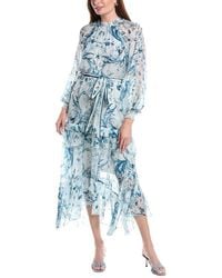 Marchesa - Ruffle Silk Chiffon Maxi Dress - Lyst