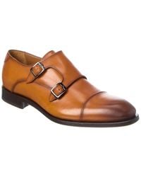 Antonio Maurizi - Double Monk Cap Toe Leather Loafer - Lyst
