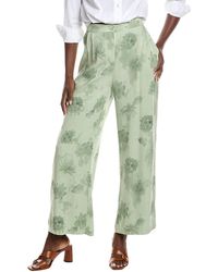 Gracia - Elastic Waist Wide Leg Linen-Blend Pant - Lyst