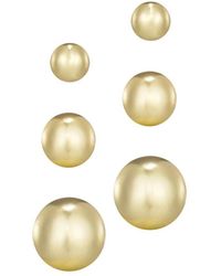 Adornia - 14K Plated Set Of 3 Ball Stud Earrings - Lyst