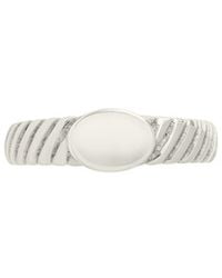 Sterling Forever - Cz Dixie Ribbed Signet Ring - Lyst
