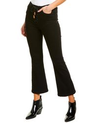 FRAME Denim Corded Lace Crop Flare Jean - Black