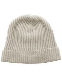 Portolano - Folded Cuff Ribbed 100% Cashmere Beanie - Lyst