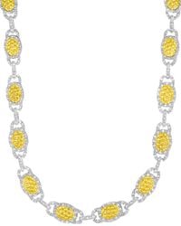 Genevive Jewelry - 14K Over & Cz Link Necklace - Lyst