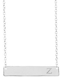 Sterling Forever - Silver Bar Initial Necklace (a-z) - Lyst