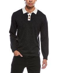 Brodie Cashmere - Solid Wool & Cashmere-Blend Rugby Shirt - Lyst