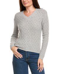 Kier + J - Kier + J Cable Wool & Cashmere-Blend Sweater - Lyst