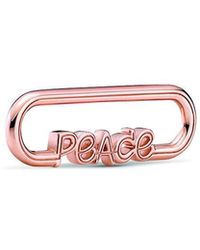 PANDORA - Me 14k Plated Peace Script Charm - Lyst