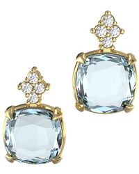 Reiss - 14K 7.20 Ct. Tw. Diamond & Topaz Drop Earrings - Lyst