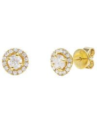 Diana M. Jewels - Fine Jewelry 14k 0.80 Ct. Tw. Diamond Halo Studs - Lyst