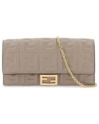 Fendi - Lambskin Baguette Continental Wallet With Chain (Authentic Pre- Loved) - Lyst