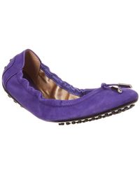 Tod's Gommino Suede Ballerina Flat - Purple