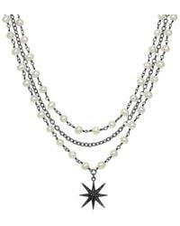 Rachel Reinhardt Jewelry - 5Mm Pearl Cz Pendant Necklace - Lyst