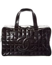 CHANEL - Black Quilted Patent Leather Chocolate Bar (authentic Pre-loved) - Lyst