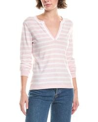 Forte - Split Neck Cashmere-Blend Sweater - Lyst