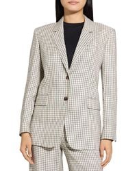 Theory - Oversized Straight Linen-Blend Blazer - Lyst