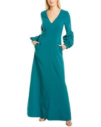 Kay Unger Bishop Sleeve Gown - Blue