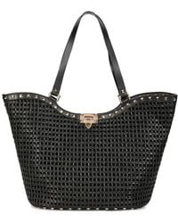 Tiffany & Fred Paris - Raffia & Leather Large Tote - Lyst