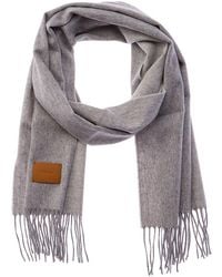 Vince - Double-Face Solid Long Leather-Trim Wool & Cashmere-Blend Scarf - Lyst