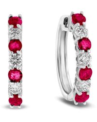 LEVARON - 14K 1.15 Ct. Tw. Diamond & Ruby Earrings - Lyst