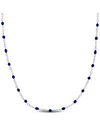 Italian Silver - Station Necklace - Lyst