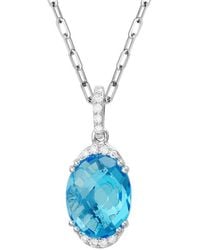 Diamond Select Cuts - 14K Diamond .06 Ct. & 3.35 Ct. Topaz Necklace - Lyst